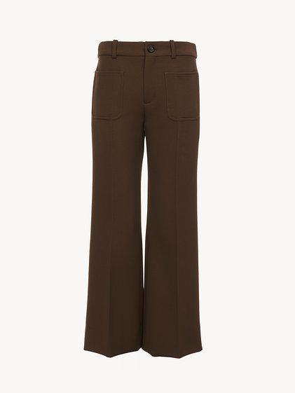 Cropped bootcut pants in cavalry wool Product Image