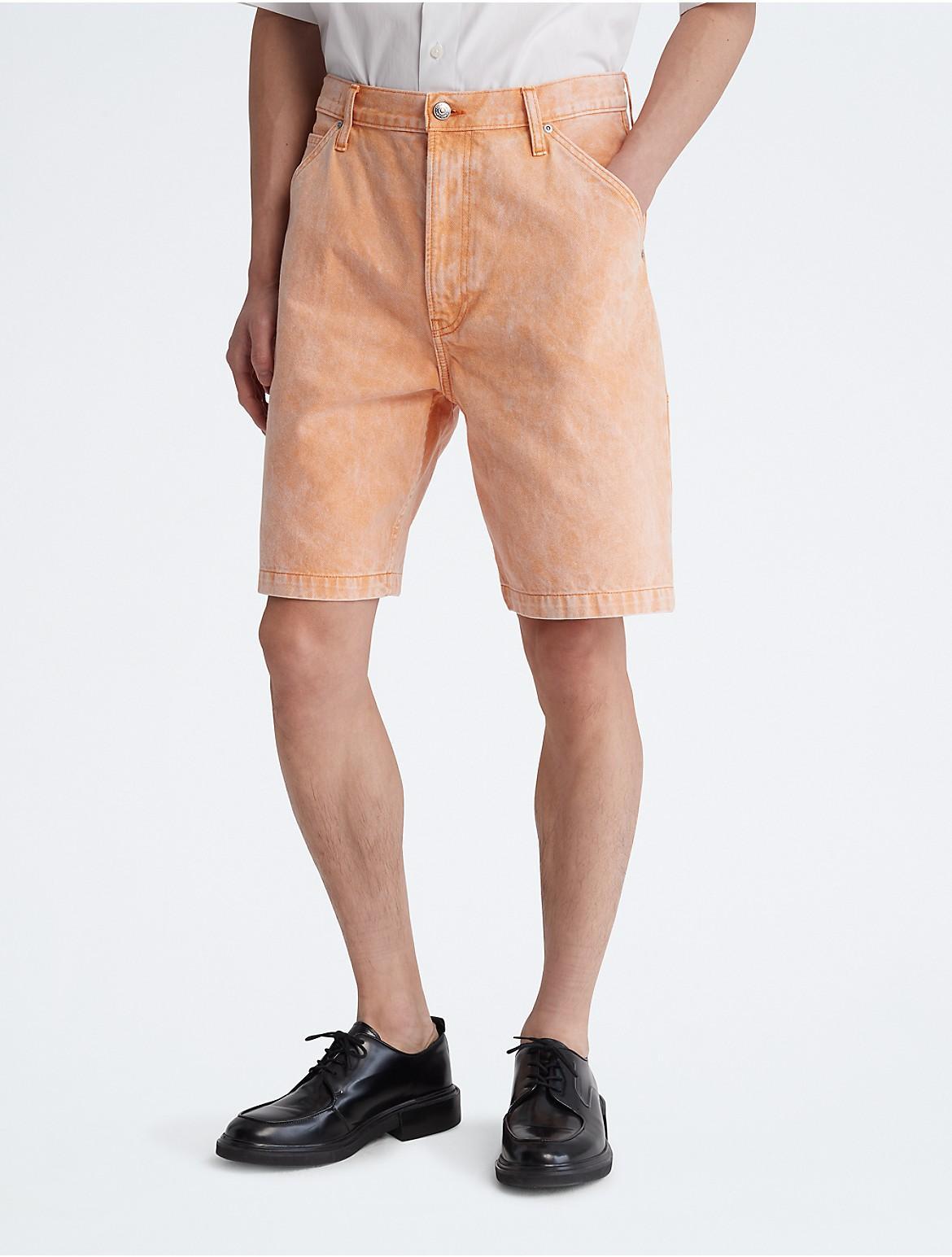 Calvin Klein Mens Khakis Carpenter Denim Shorts - Orange - 31 Product Image