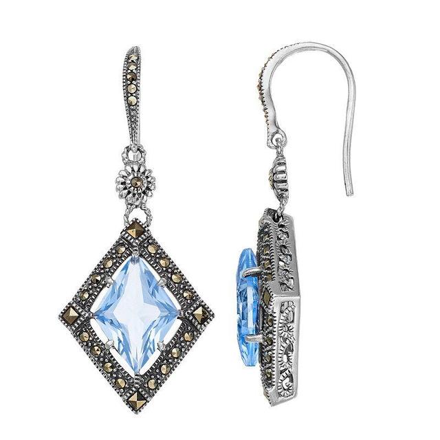 Lavish by TJM Sterling Silver Synthetic Blue Quartz Drop Earrings, Womens Product Image