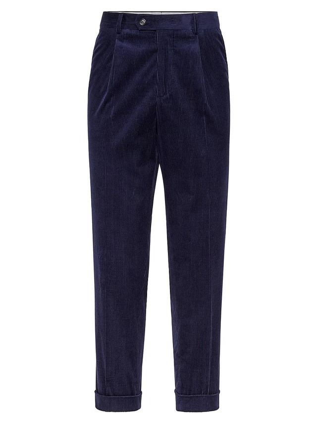 Mens Sea Island Cotton Corduroy Trousers with Pleat Product Image