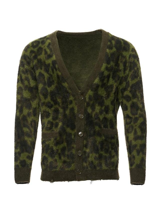 Mens Kash Fleece Leopard Cardigan Product Image