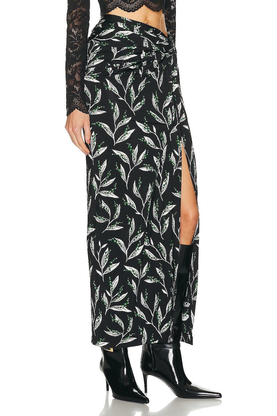 RABANNE Printed Viscose Skirt in Black Product Image