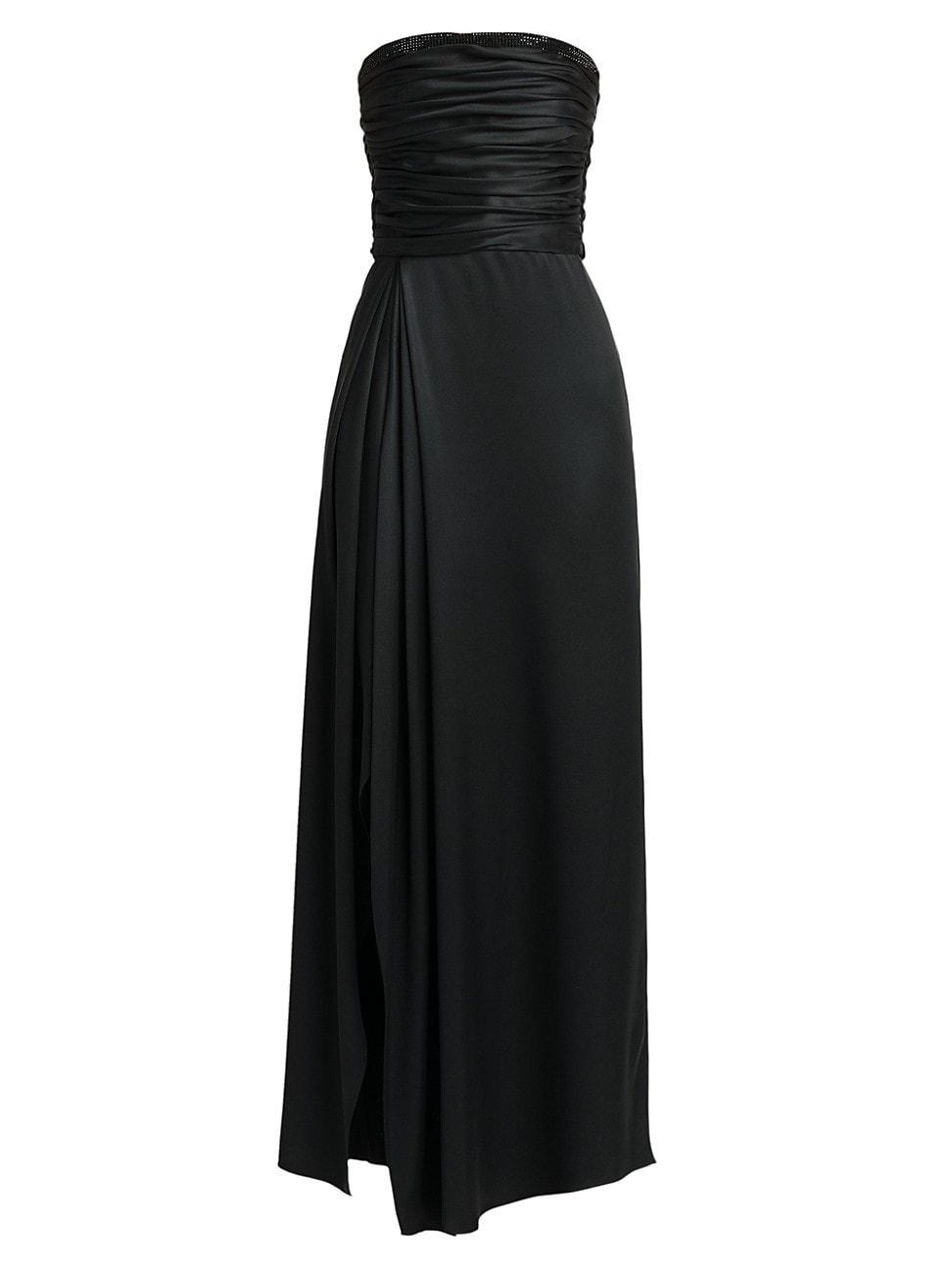 Womens Strapless Gathered Silk Gown Product Image