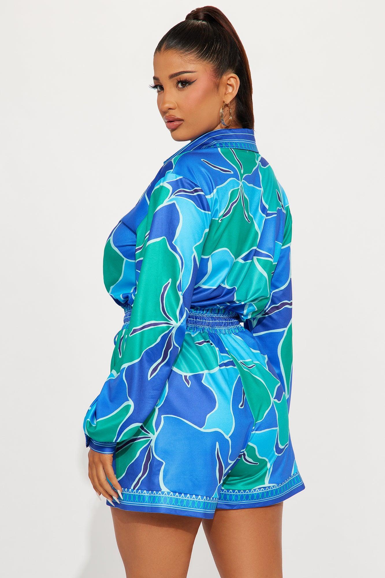 More Than Ever Romper - Blue/combo Product Image