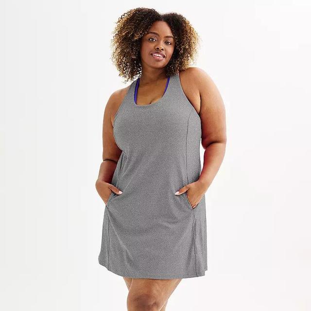 Plus Size Tek Gear Ultra Stretch Dress with Built-In Bra, Womens Grey Product Image