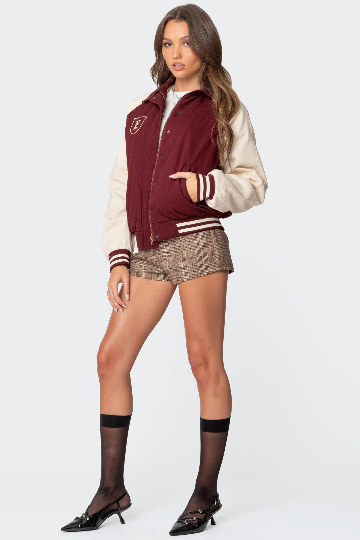 Varsity Oversized Bomber Jacket Product Image