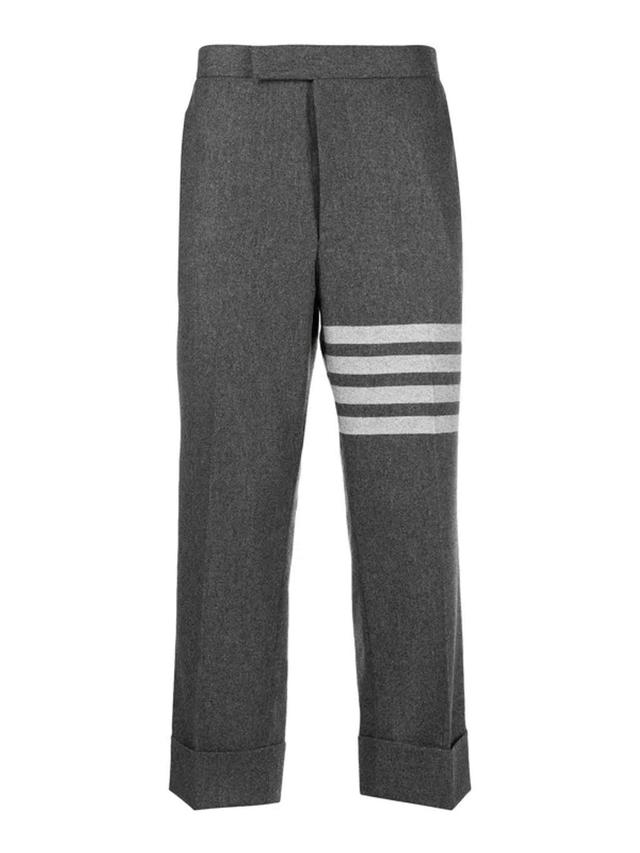 Low-rise Drop-crotch Tailored Trousers In Grey Product Image