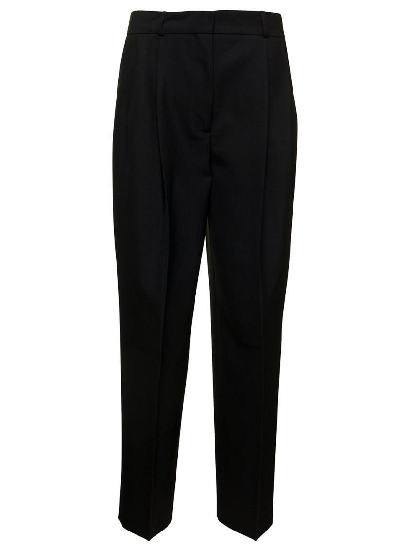 Black Double Pleated Tailored Trousers Product Image