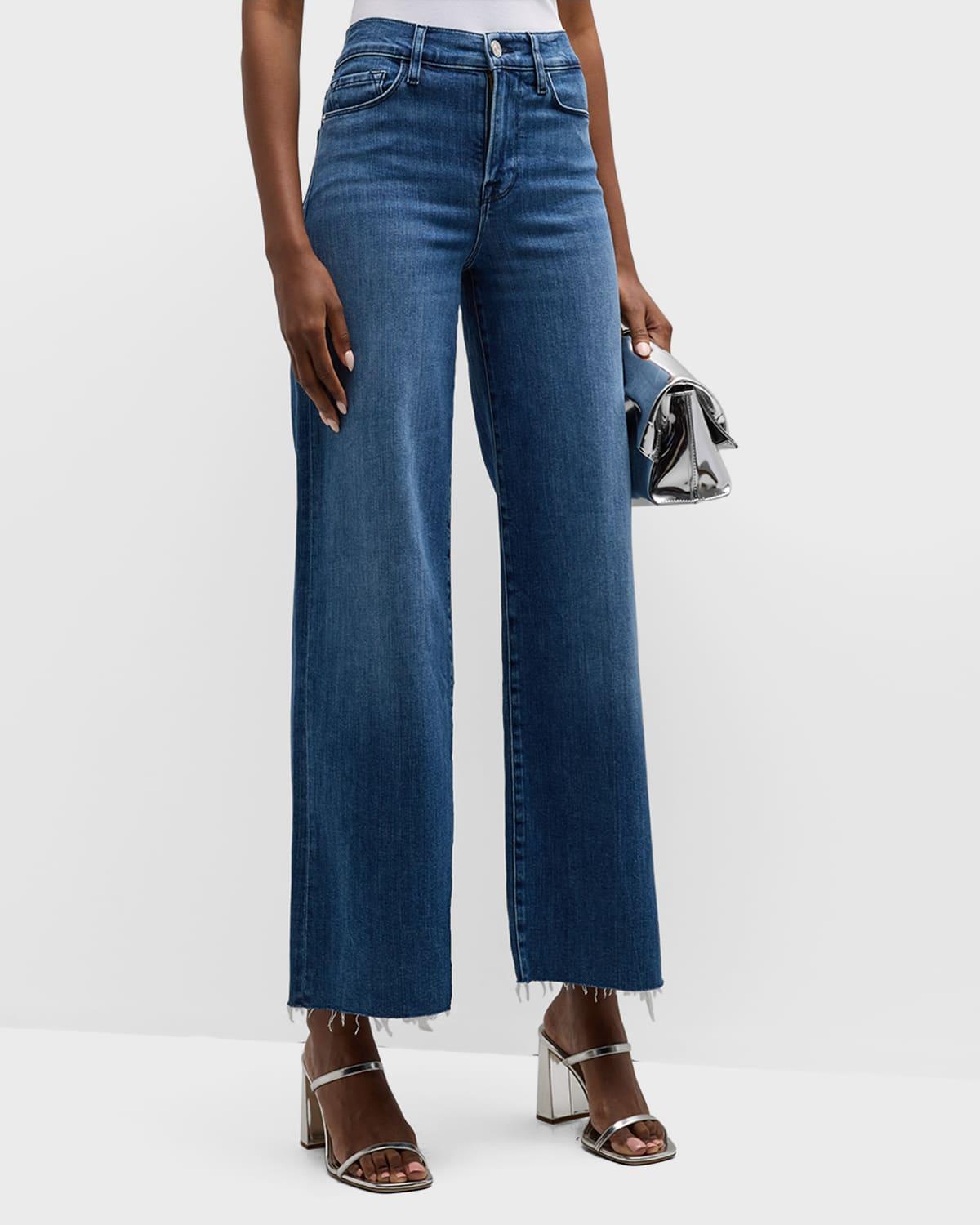 Womens Le Slim Palazzo Raw-Edge Jeans Product Image