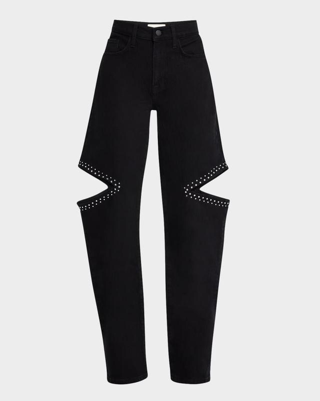 Stoned Aubrey Mid-Rise Cut-Out Straight Jeans Product Image