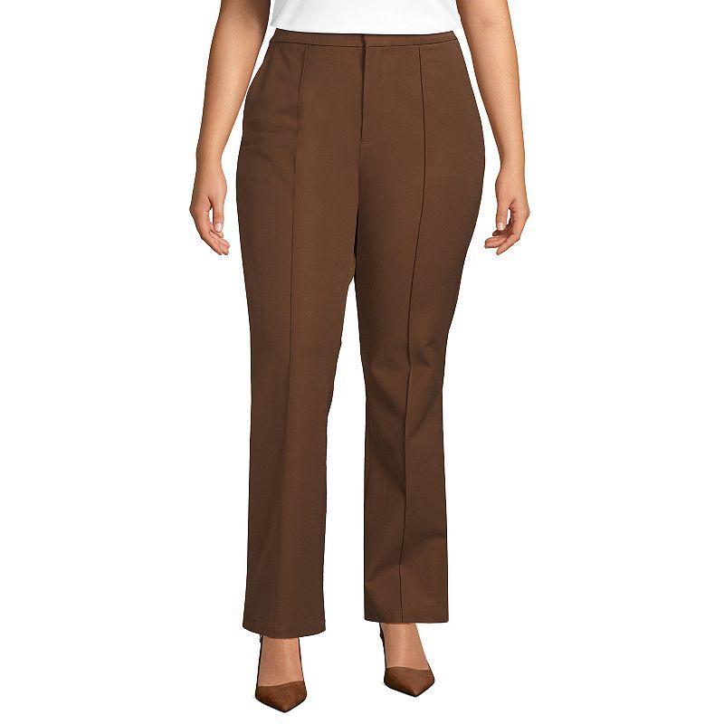 Lands End Womens High Rise Bi Stretch Pintuck Boot Cut Pants Product Image