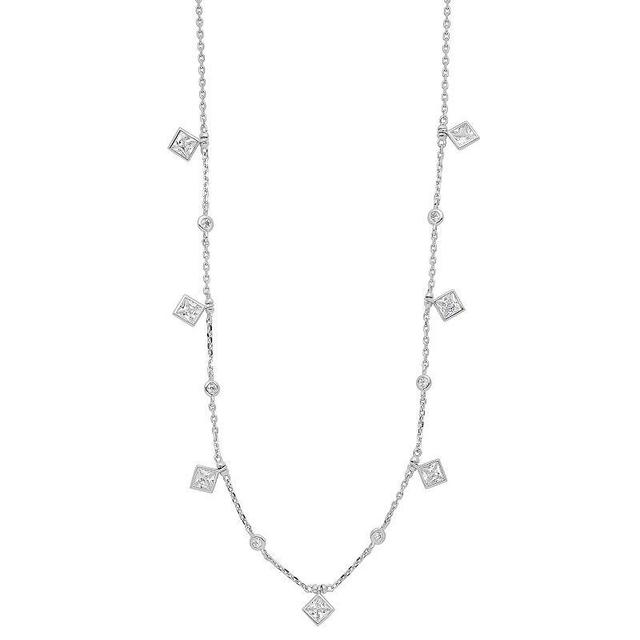 Sterling Shimmer Cubic Zirconia Necklace, Womens Product Image