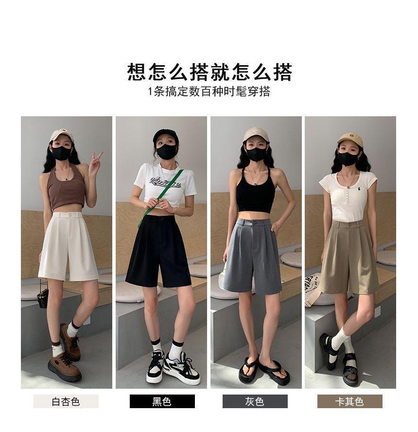 High Waist Wide Leg Dress Shorts Product Image