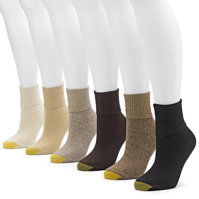 Gold Toe Womens 6-Pack Casual Turn Cuff Socks Product Image