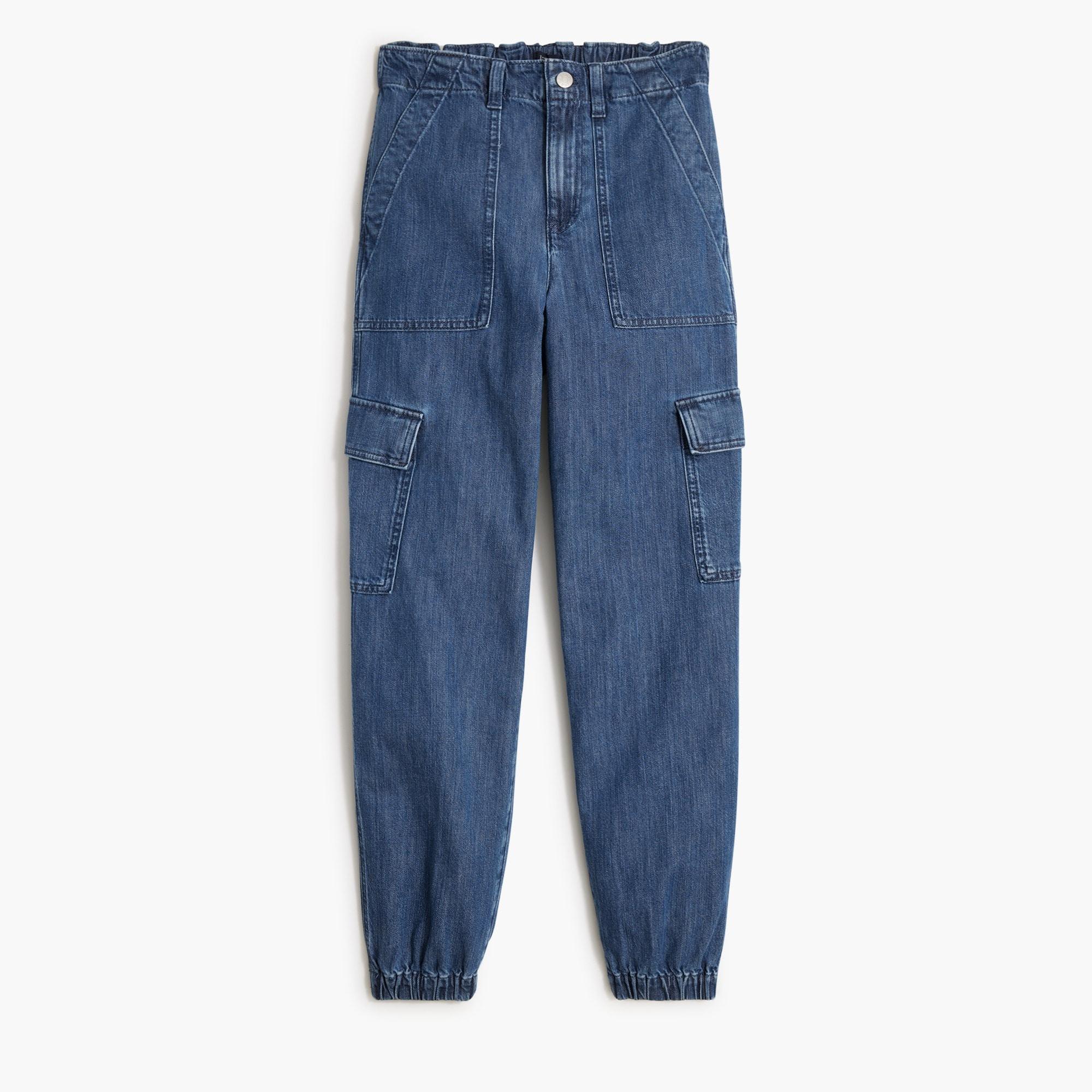 Lightweight drapey cargo jogger jean Product Image