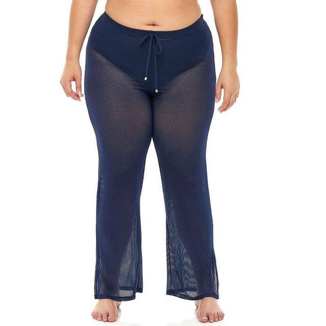 Plus Size Jordan Taylor Sheer Swim Cover-Up Pants, Womens Blue Product Image