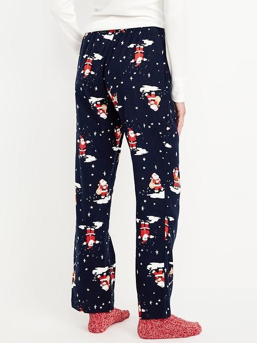 Mid-Rise Printed Flannel Pajama Pants Product Image