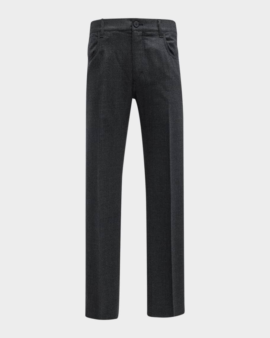 Men's Tonal Check Wool Pants Product Image