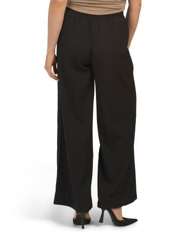 Pleat Front Wide Leg Trousers for Women | Polyester/Spandex Product Image