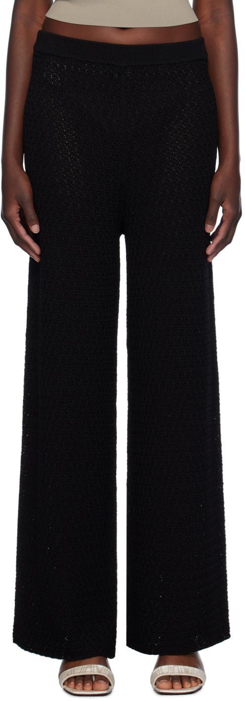 TOTÊME Velvet Wide-leg Pants In 001 Black Product Image