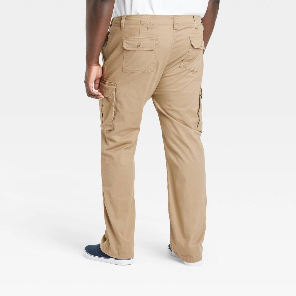 Men's Big & Tall Relaxed Fit Straight Cargo Pants - Goodfellow & Co™ Tan 42x36 Product Image