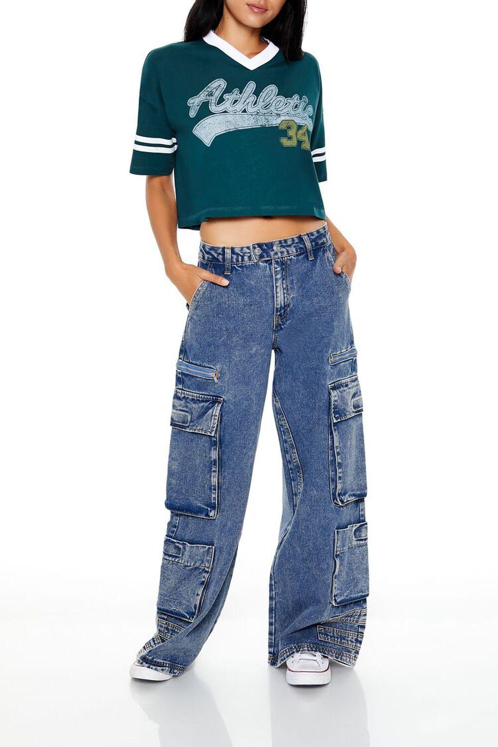 Mid-Rise Baggy Cargo Jeans | Forever 21 product image