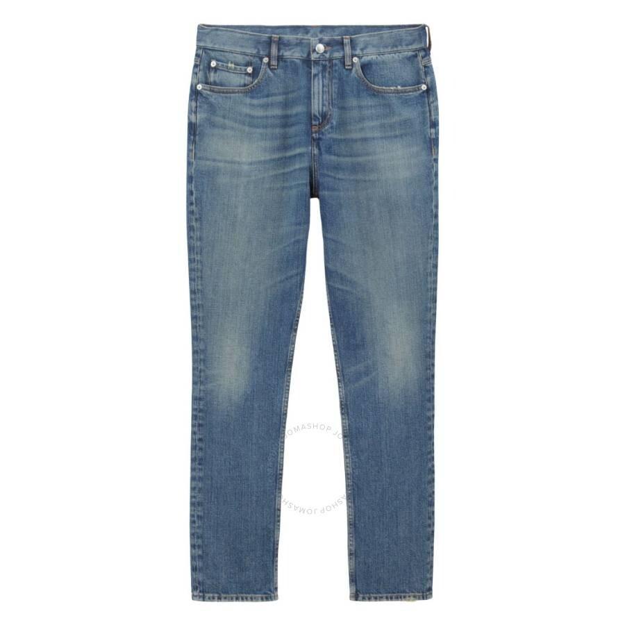 BURBERRY Halbhohe Slim-fit-jeans In Blue Product Image