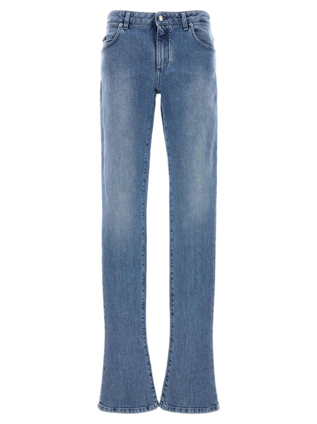 Light-blue Denim Jeans In Light Blue Product Image