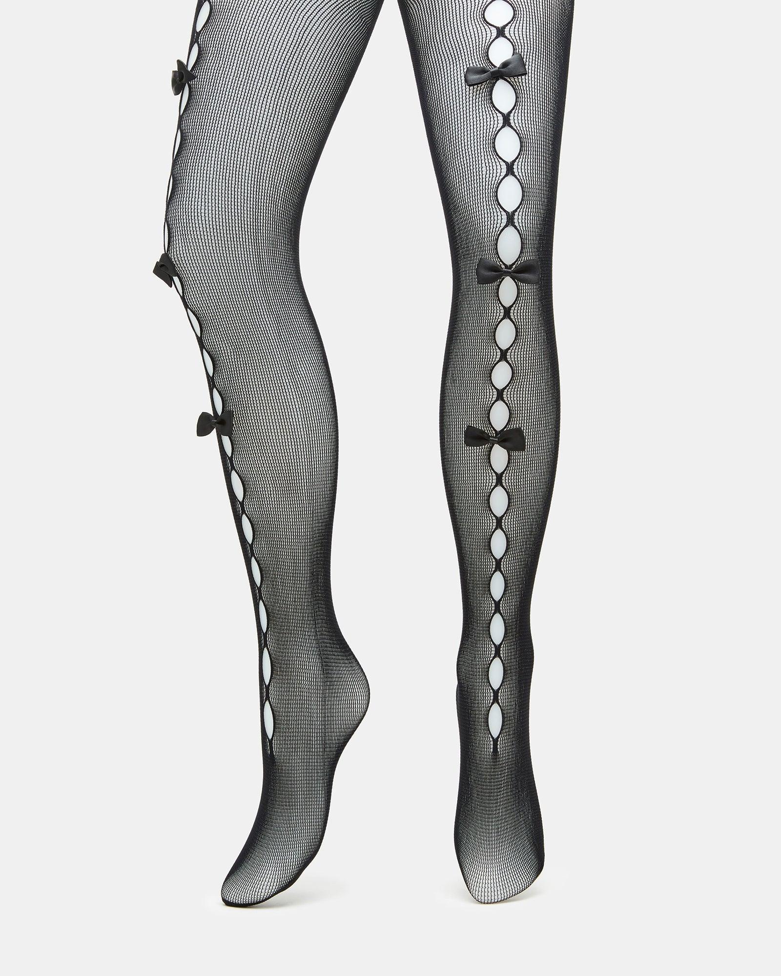 FISHNET BOW TIGHTS BLACK Female product image