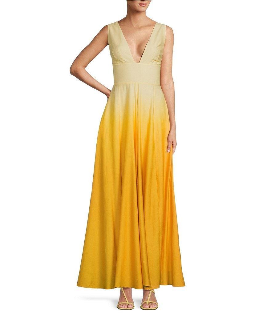 Antonio Melani x M.G. Style M.G. Cotton Ombre Deep V-Neck A-Line Dress Product Image