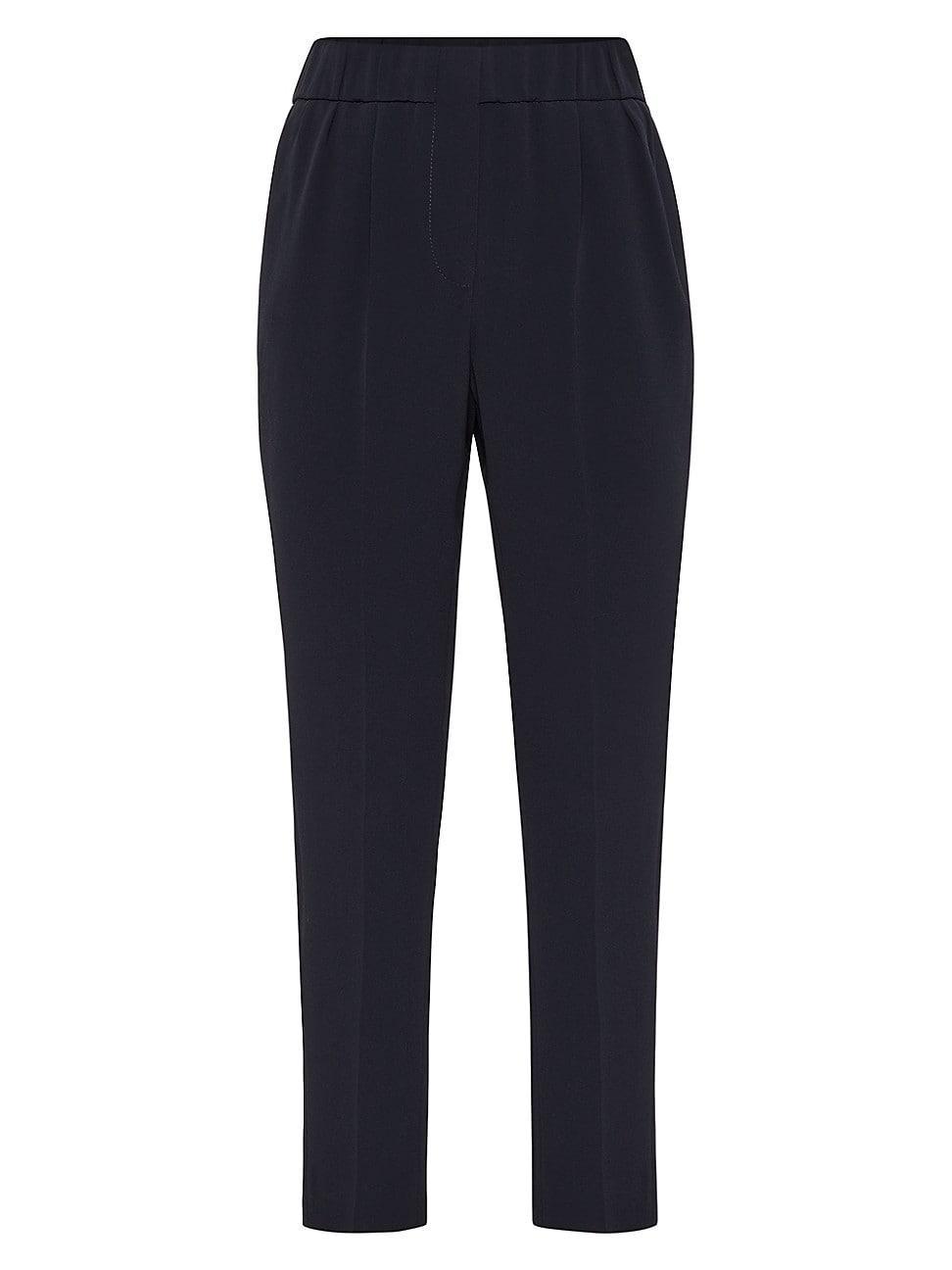 Womens Silk and Acetate Crepe Cady Tailored Jogger Trousers Product Image