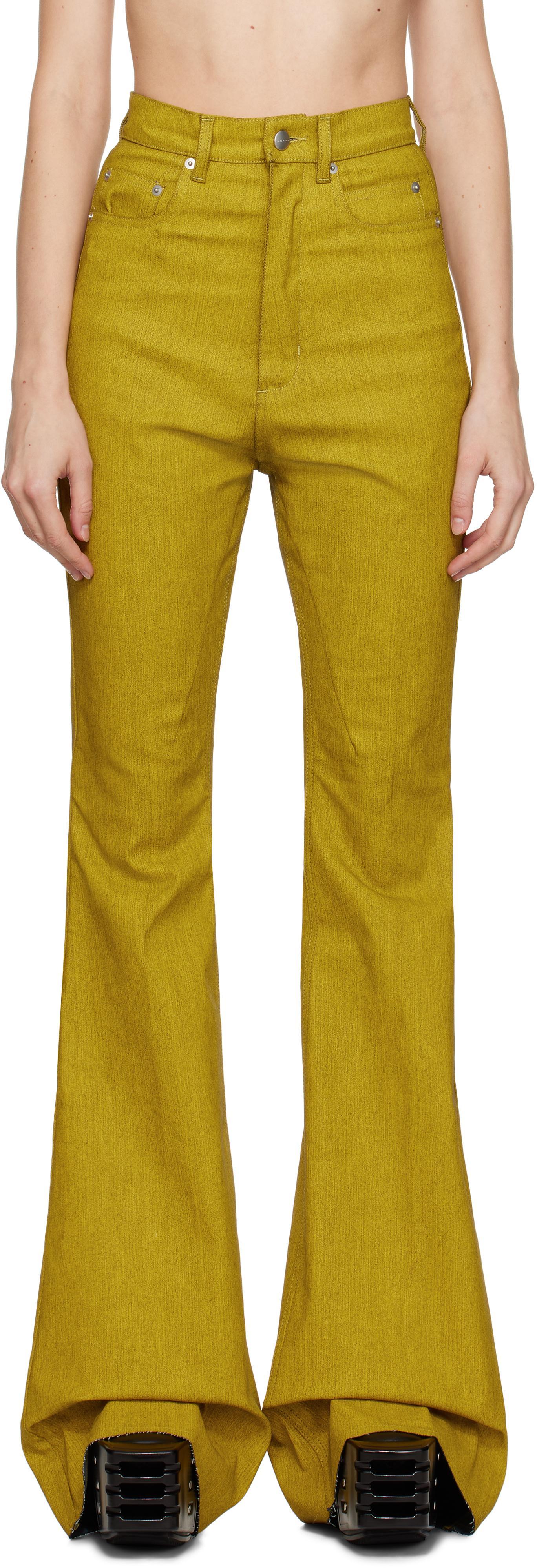 RICK OWENS Yellow Porterville Bolan Bootcut Jeans In 12 Lemon Product Image