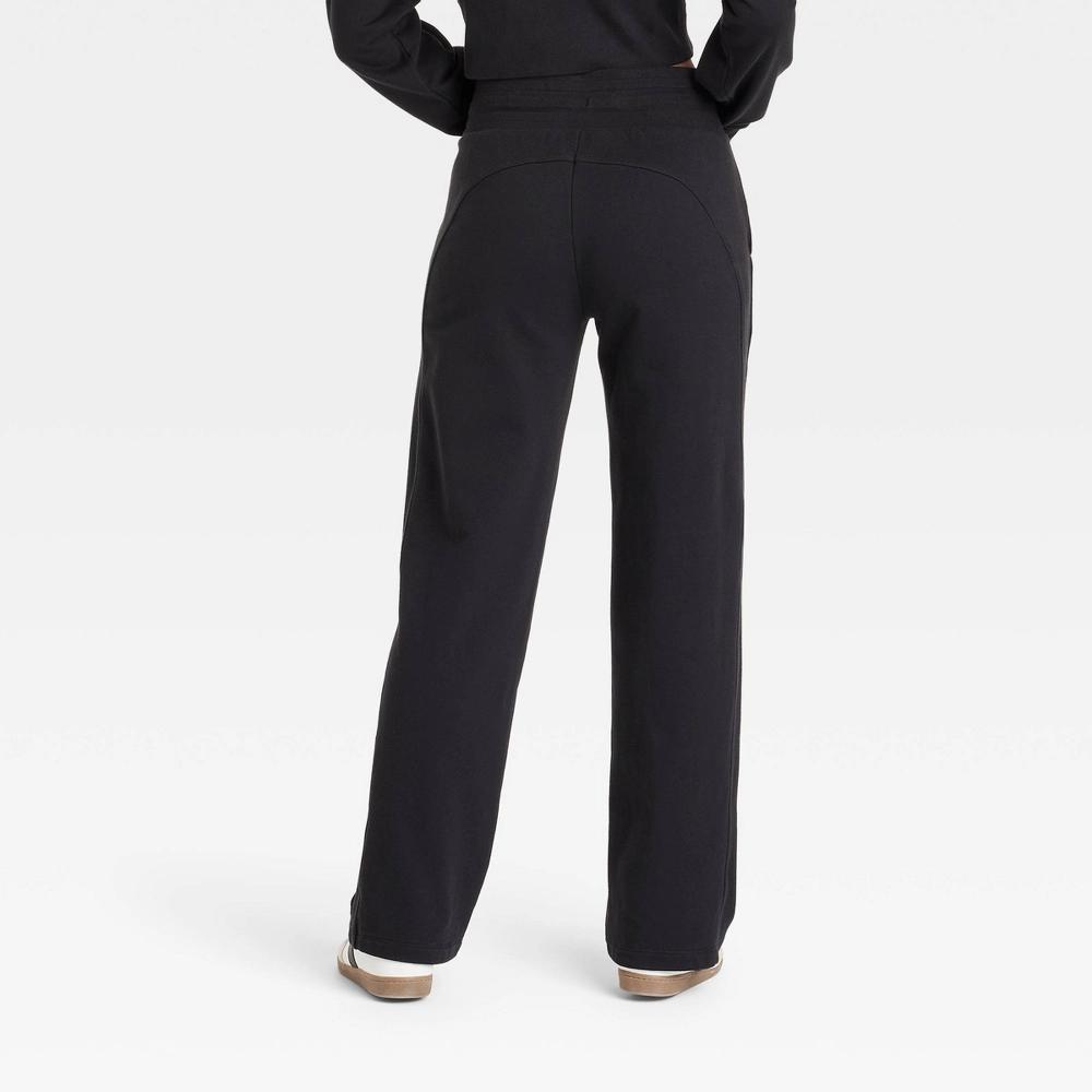 Womens French Terry Straight Leg Sweatpant - JoyLab Black XXL Product Image