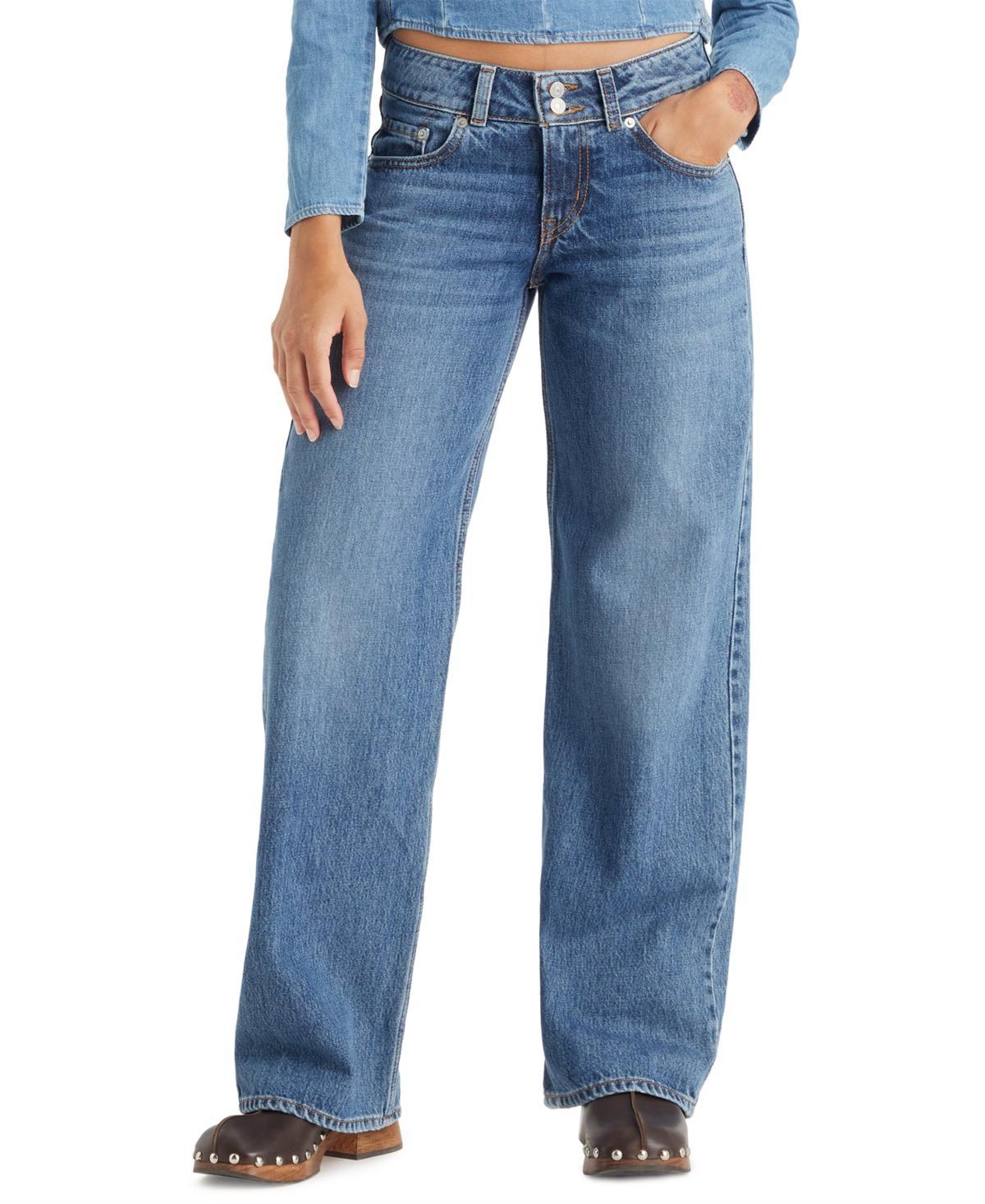 Women's Super-Low Double-Button Relaxed-Fit Denim Jean product image