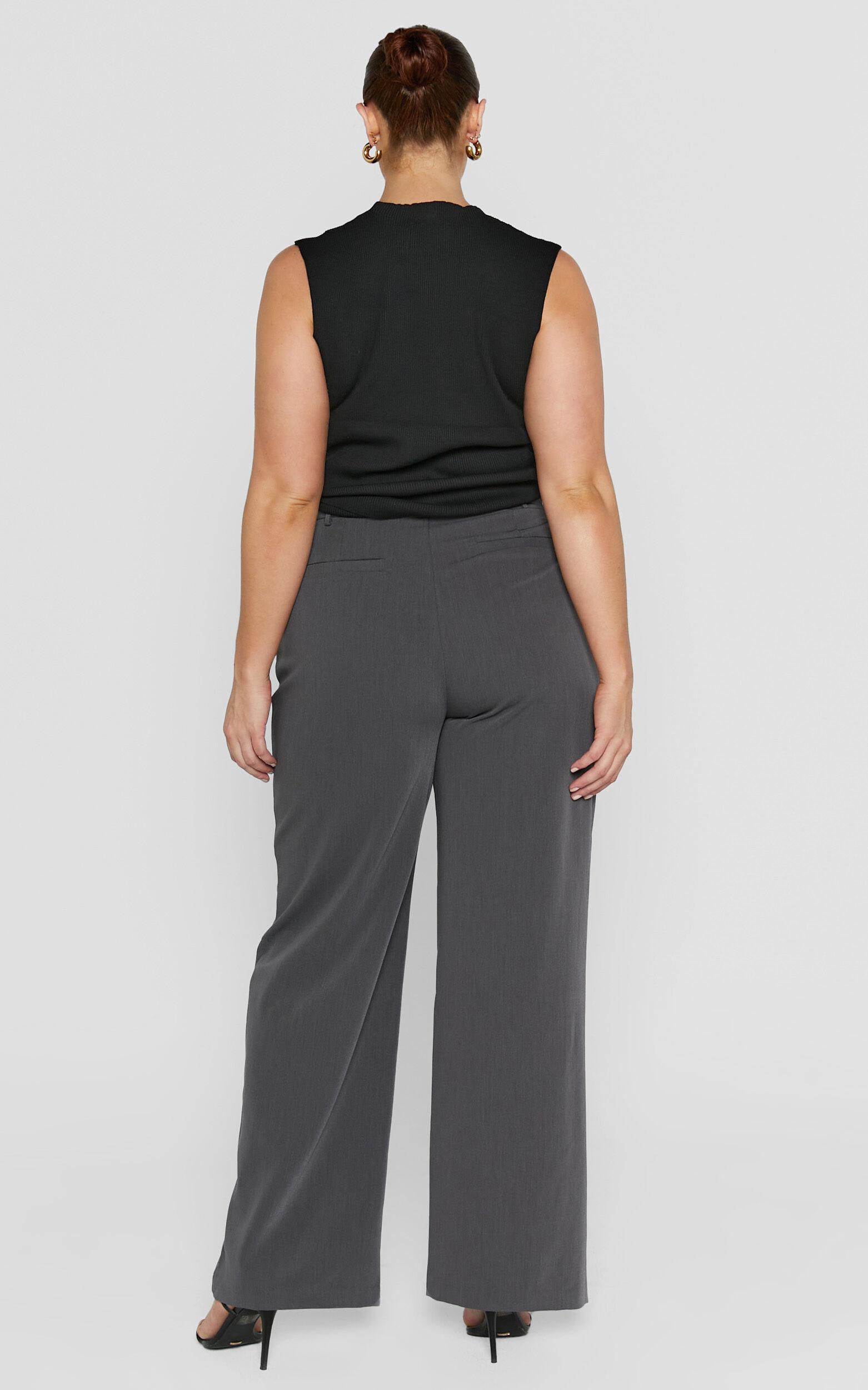 Lorcan Pants - High Waisted Tailored Pants in Charcoal Product Image