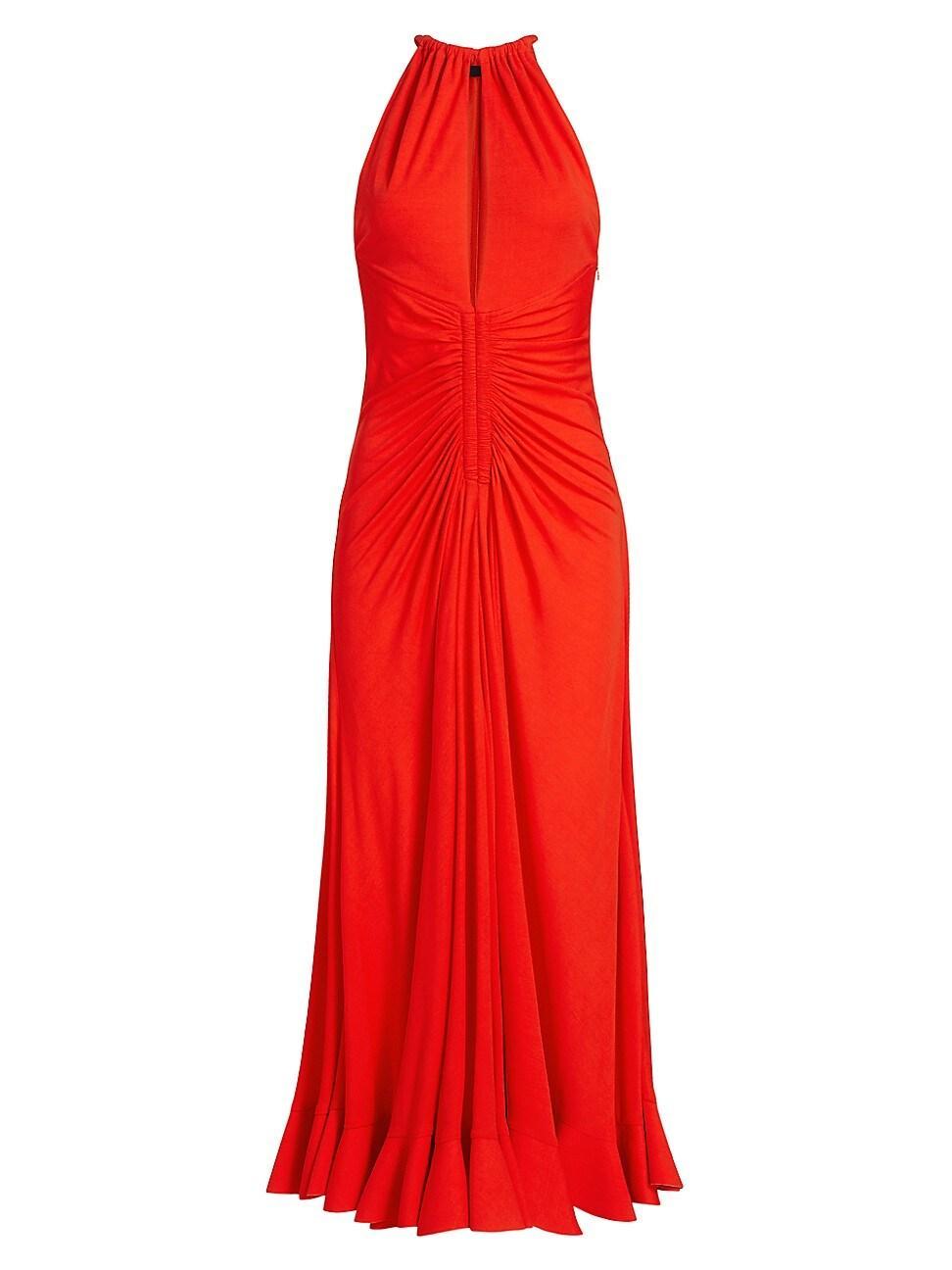 Womens Ruched Crepe Jersey Maxi Dress product image