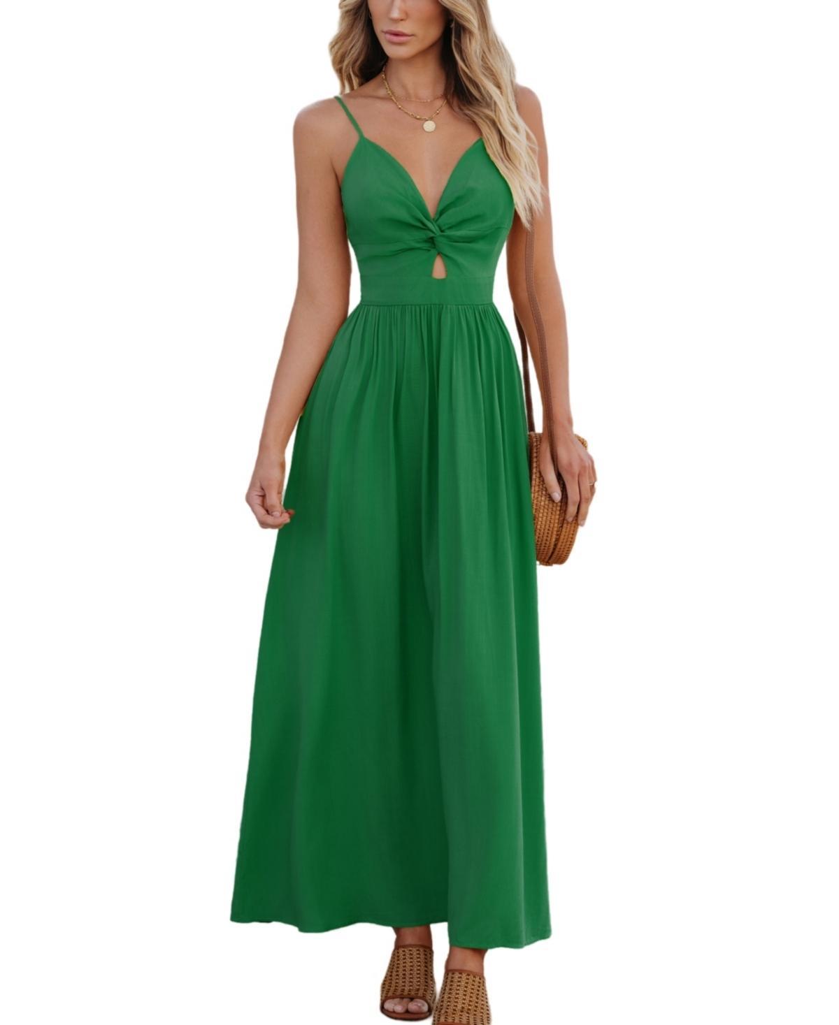 Cupshe Womens Front Twist & Keyhole Maxi Beach Dress Product Image