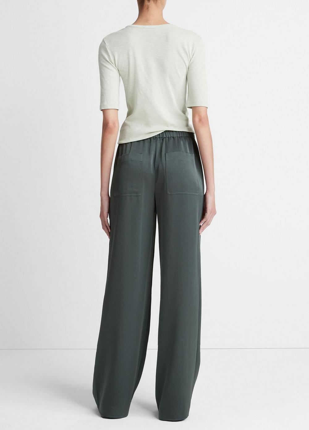 Shiny Wide-Leg Pull-On Pant Product Image