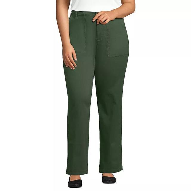 Plus Size Lands End High-Rise Chino Utility Straight Leg Pants, Womens Product Image