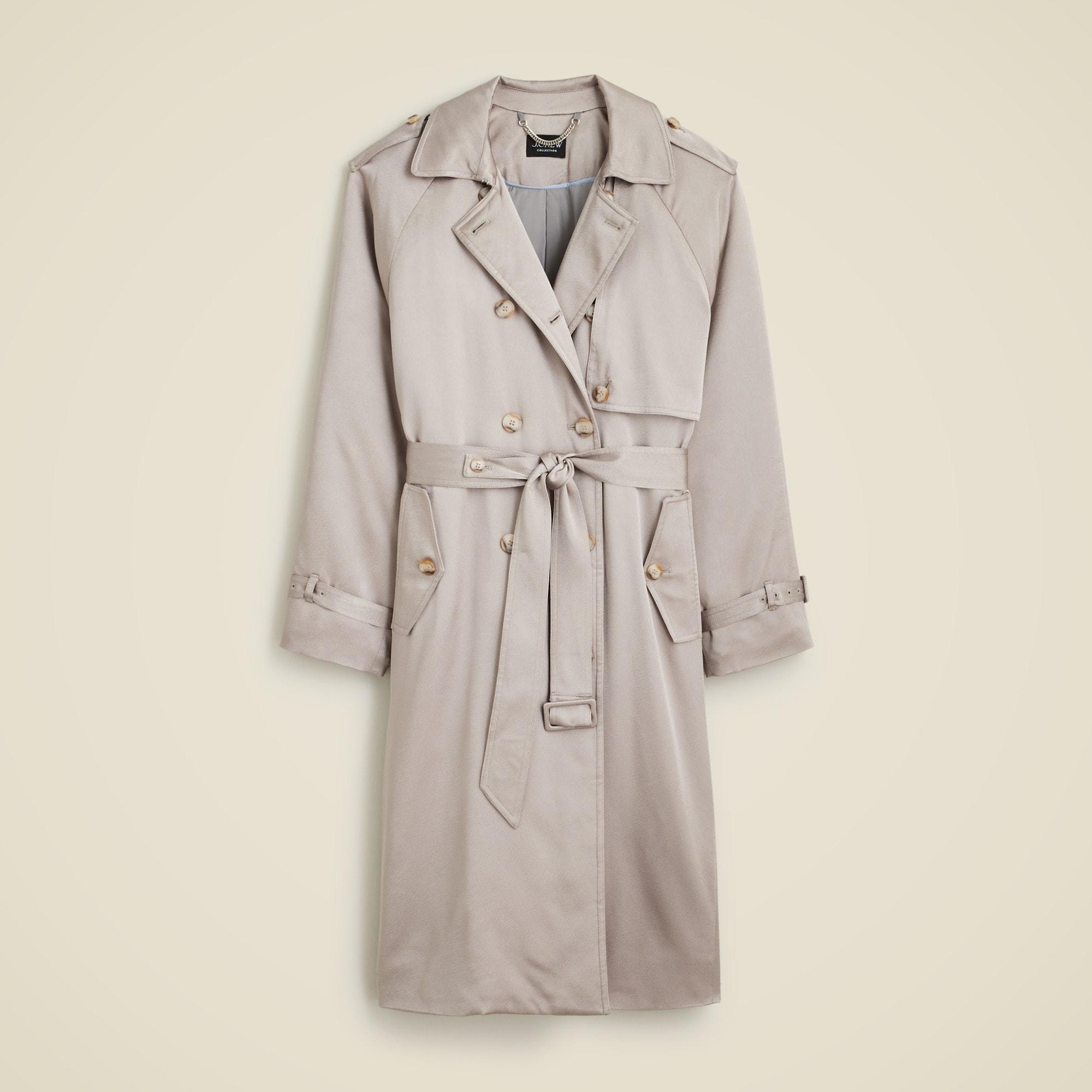 Relaxed trench coat in satin crepe Product Image