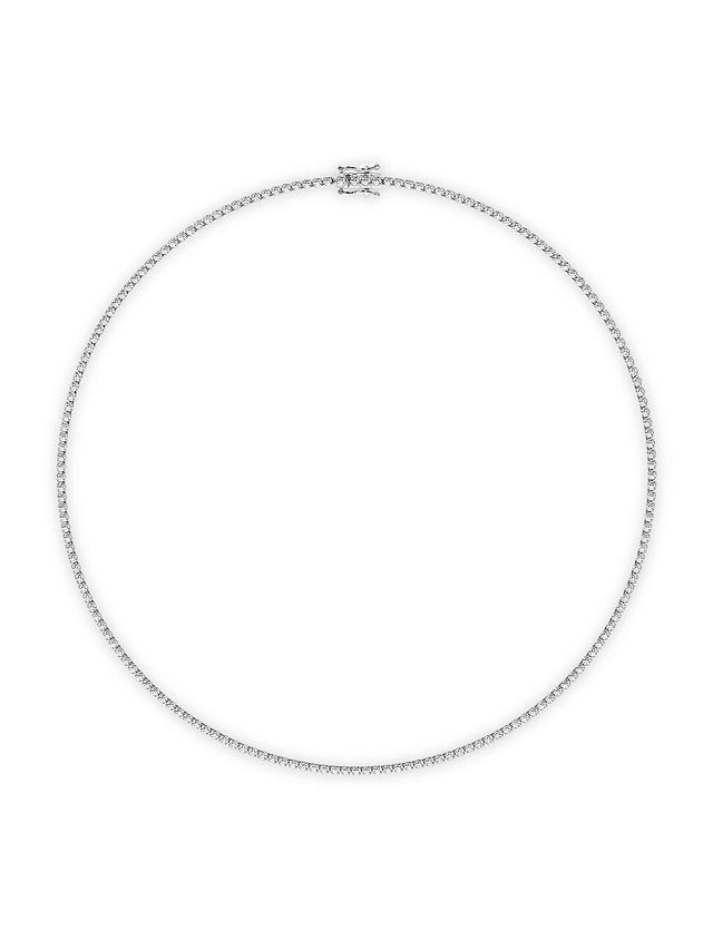 Womens 14K White Gold & 5.50 TCW Diamond Tennis Necklace Product Image