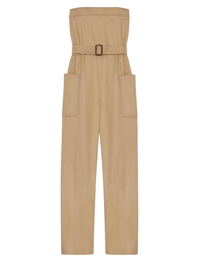 Womens Strapless Jumpsuit in Cotton Gabardine Product Image