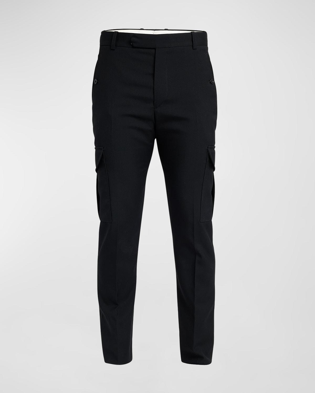 Mens Wool Gabardine Cargo Trousers Product Image