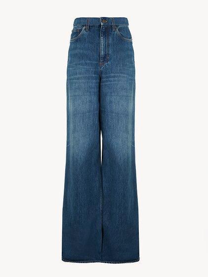 Wide-leg jeans in denim product image