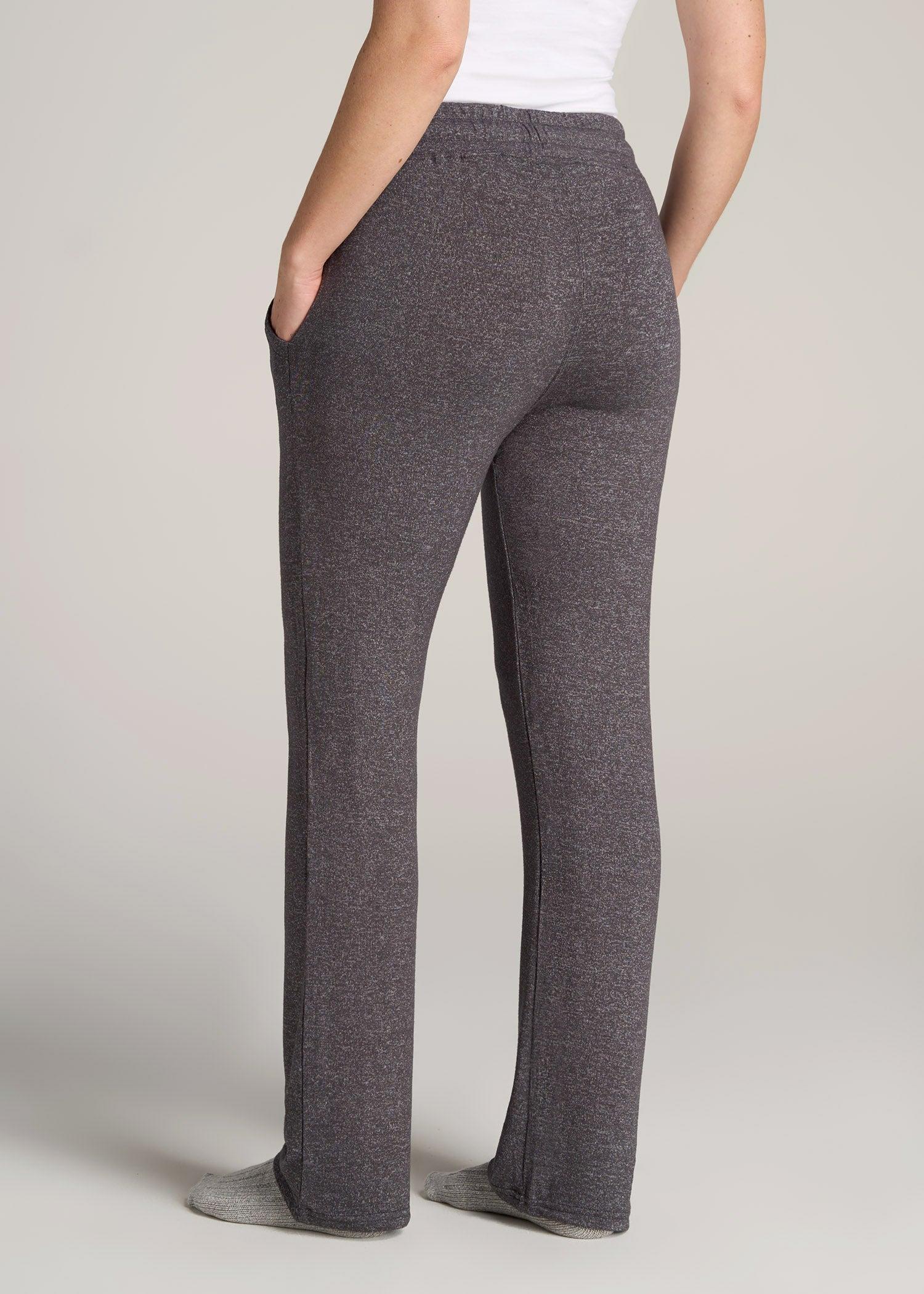 Open-Bottom Cozy PJ Lounge Pants for Tall Women in Charcoal Mix Female Product Image