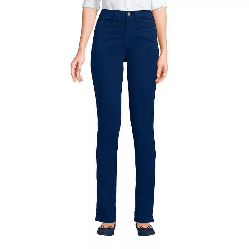 Womens Lands End High Rise Chino Slim Leg Pants Product Image