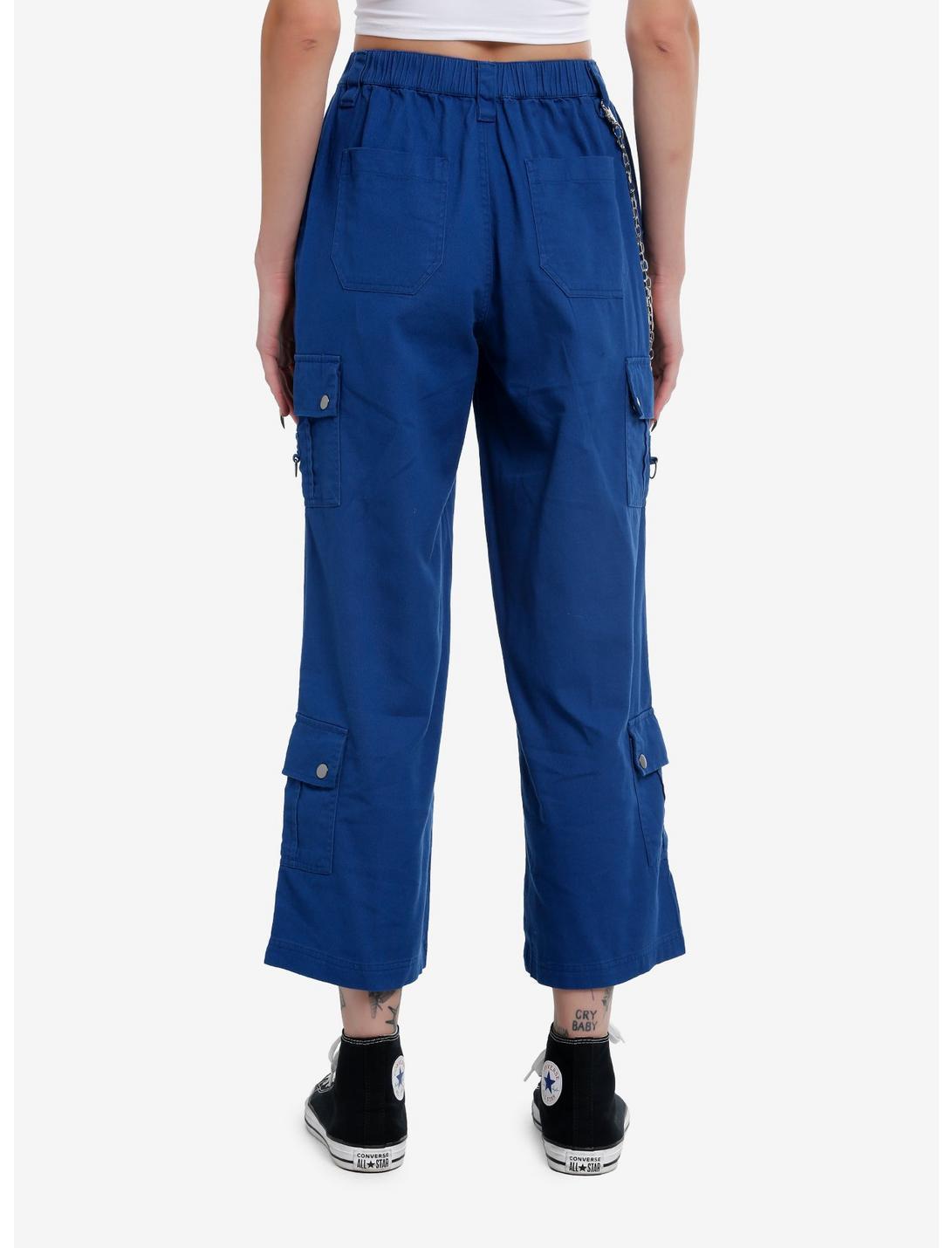 Blue Side Chain Cargo Skater Pants Product Image