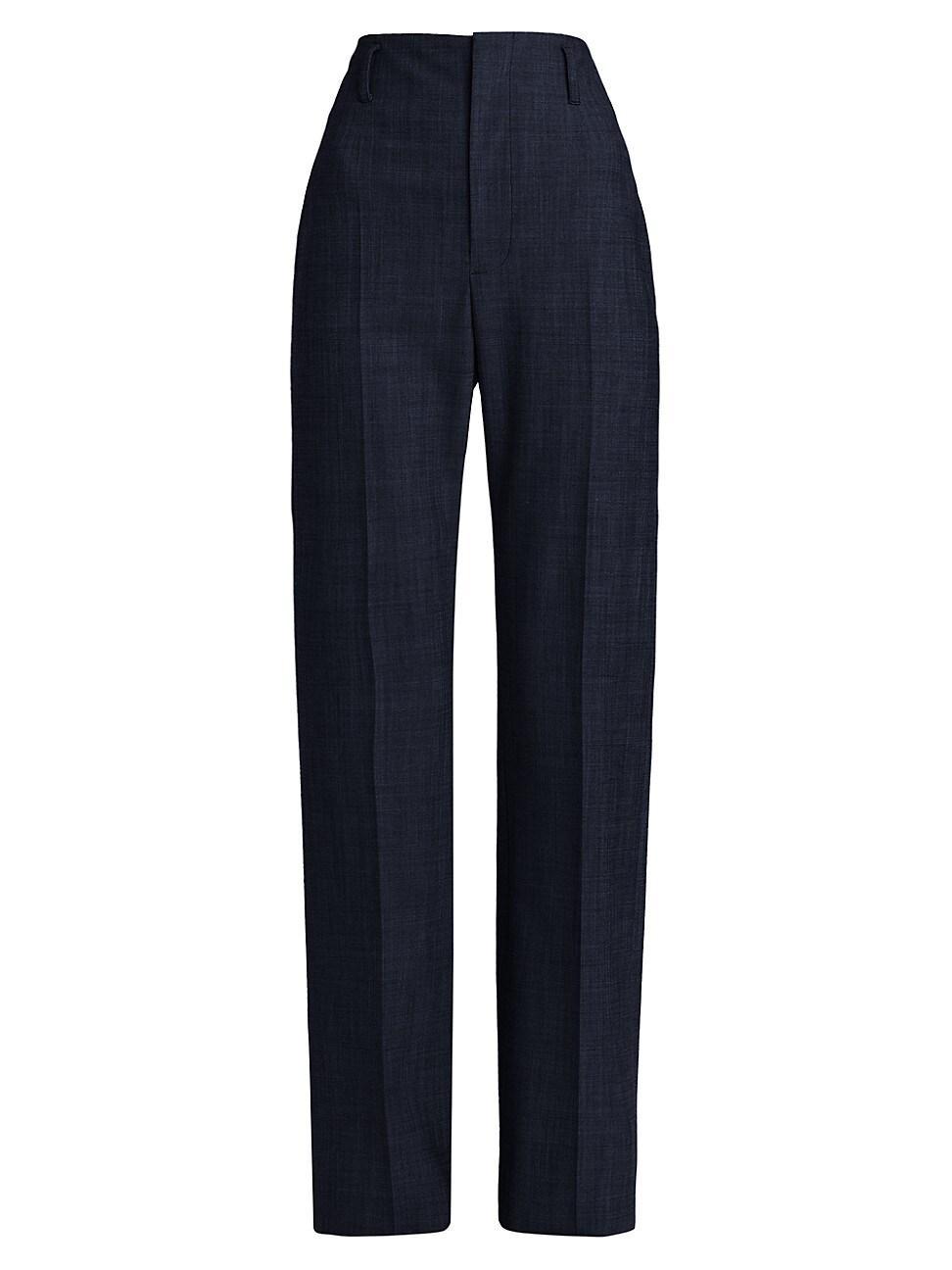 Womens High-Waist Tropical Wool Pants Product Image