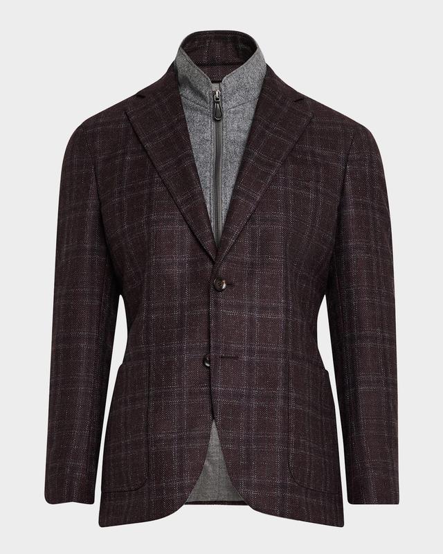 Men's Windowpane Sport Coat with Solid Vest Product Image