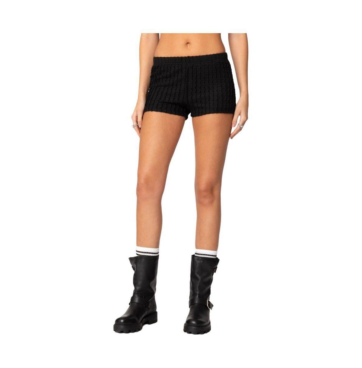 Edikted Womens Phoebe Textured Knit Shorts Product Image